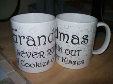 Coffee Mug - Grandmas never run out of cookies and Kisses made with sublimation printing