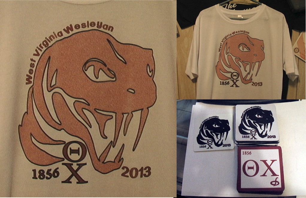 Fraternity Items made with sublimation printing