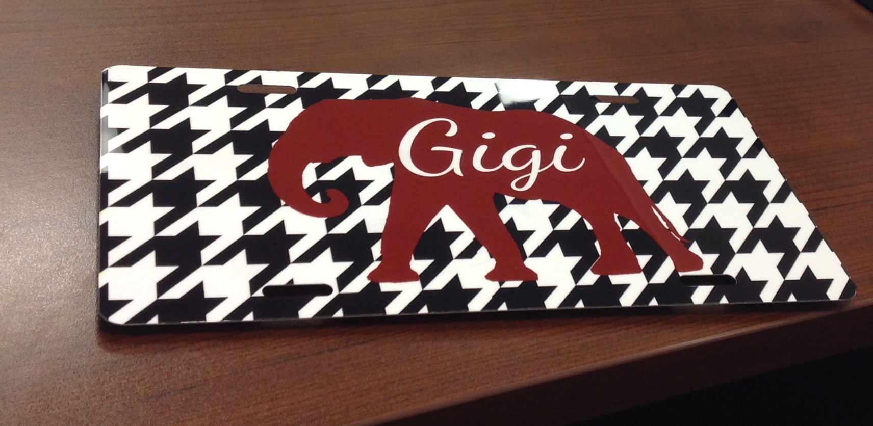 CollegeThemed License Plate made with sublimation printing