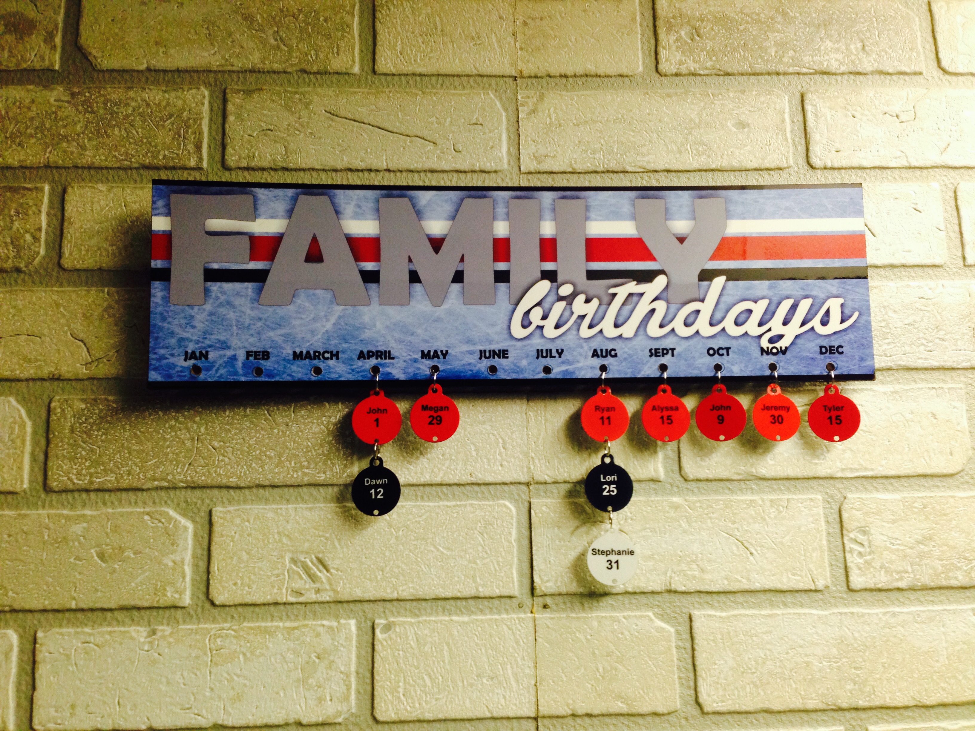 The Birthday Board as seen on Pinterest made with sublimation printing
