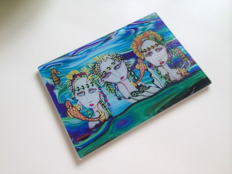 Mermaids Cutting Board made with sublimation printing