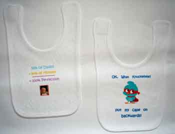 Bibs made with sublimation printing