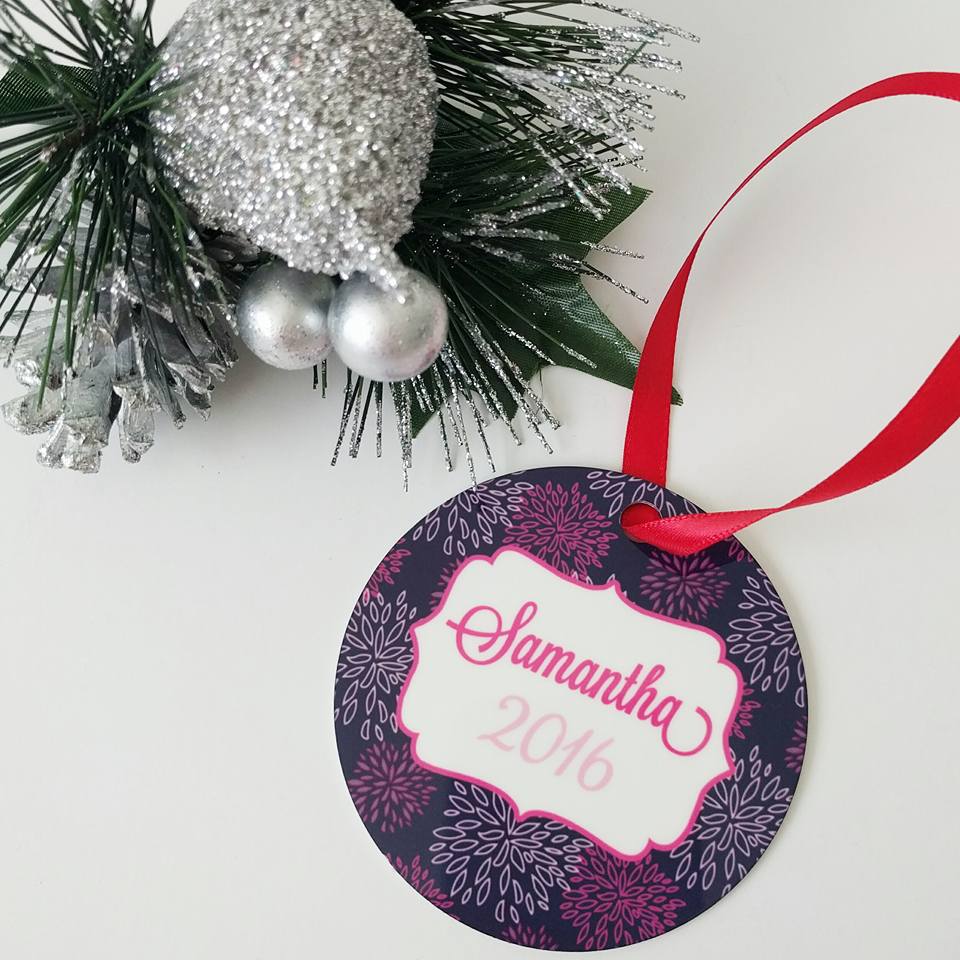 Purple Flower Ornament made with sublimation printing