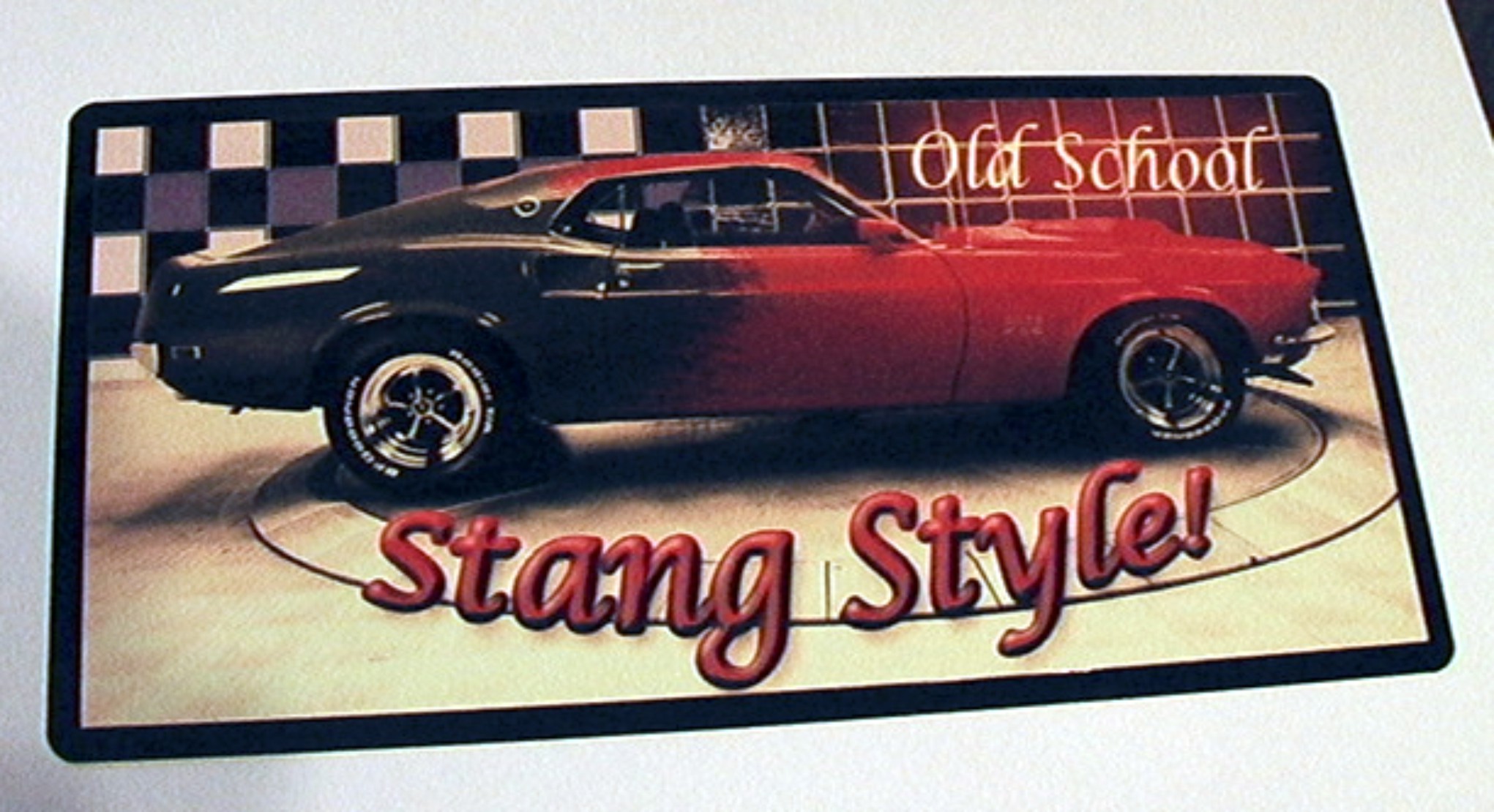 Dash Plaque for car show made with sublimation printing