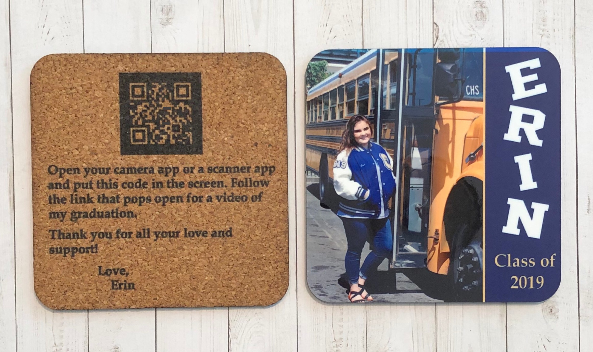 Graduation Coaster made with sublimation printing
