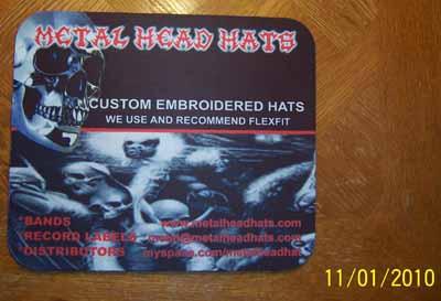 Metalheadhats Mouse Pad made with sublimation printing