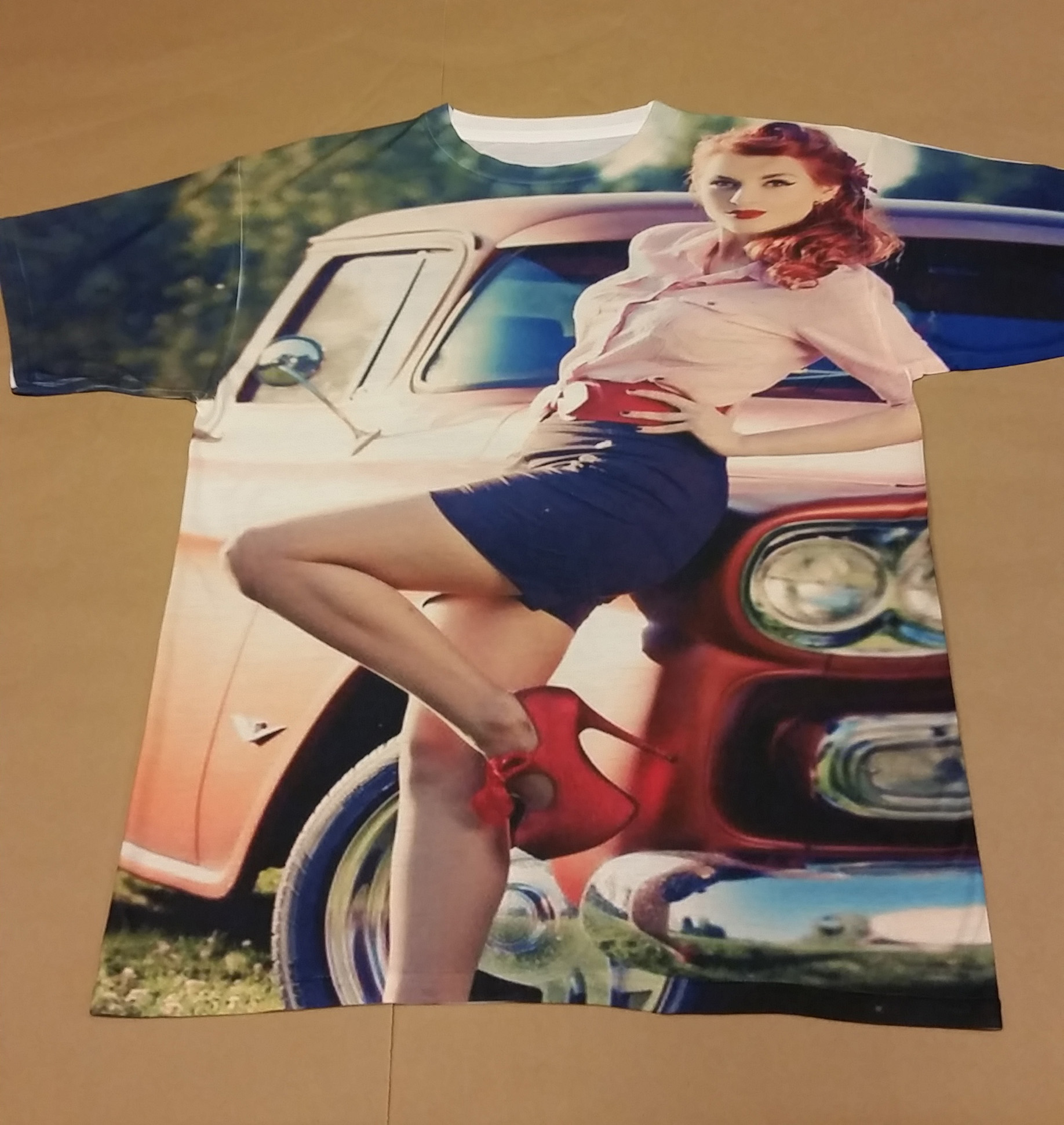 All Over Pin Up Girl Front made with sublimation printing