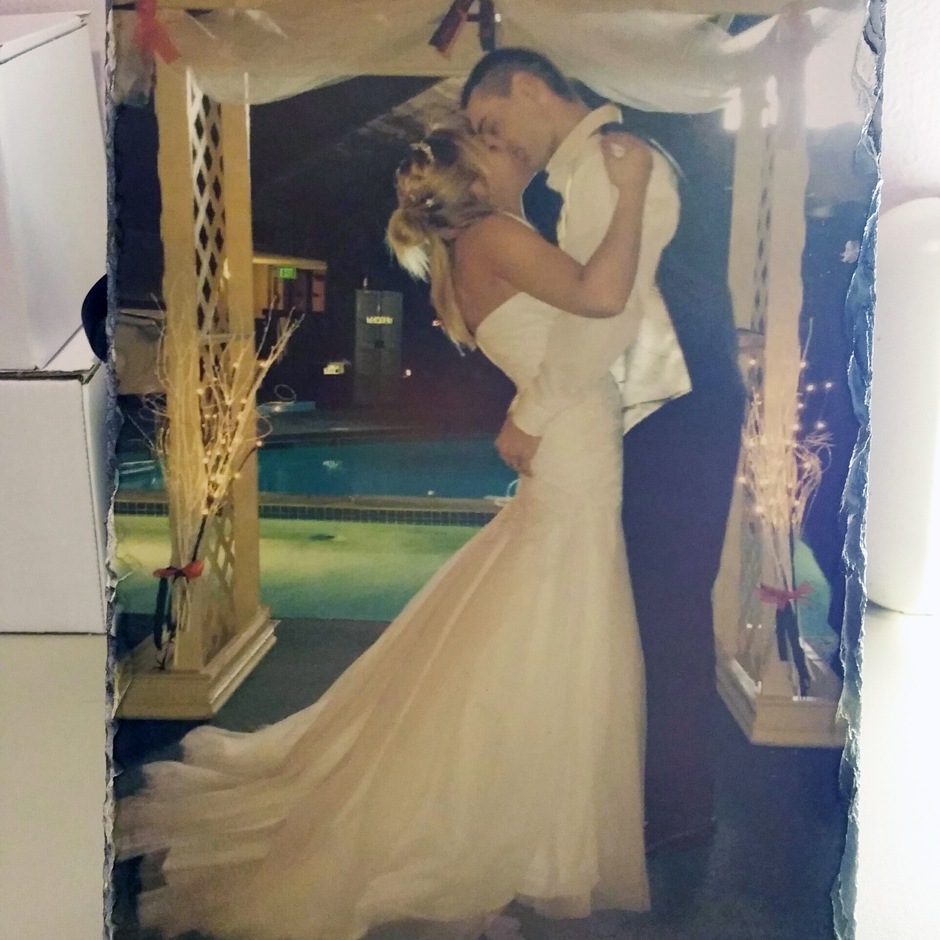 Wedding Photo Slate made with sublimation printing