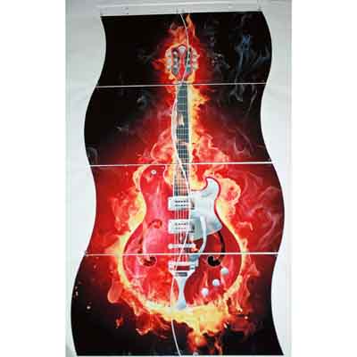 Guitar Wavy Mural made with sublimation printing