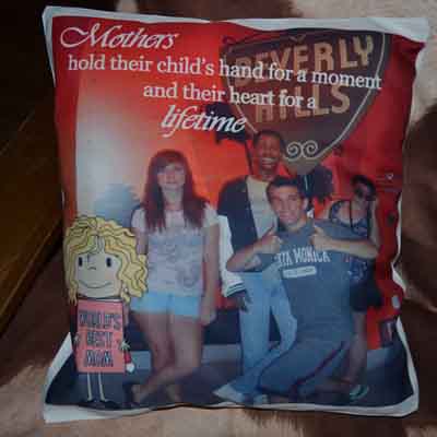 moms day pillow made with sublimation printing