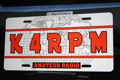 Amateur Radio license plate made with sublimation printing