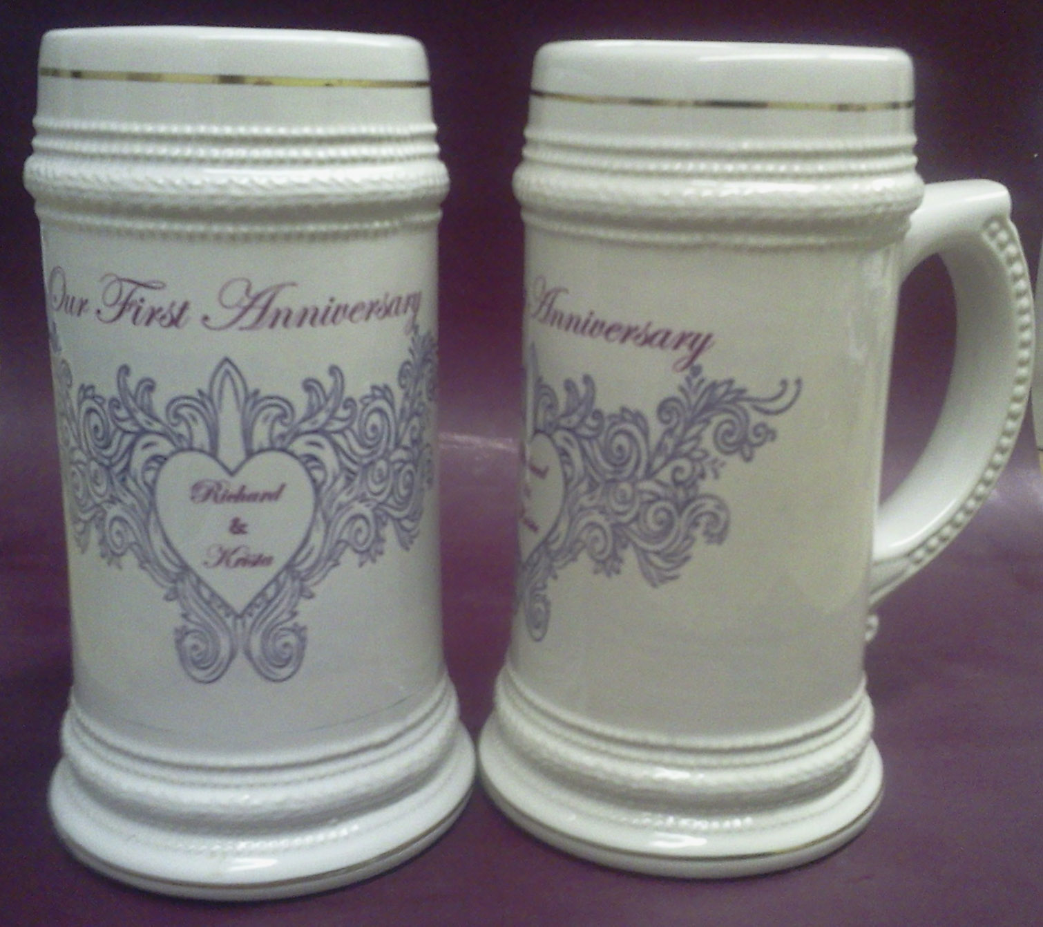 Cool Anniversary Beer Steins made with sublimation printing