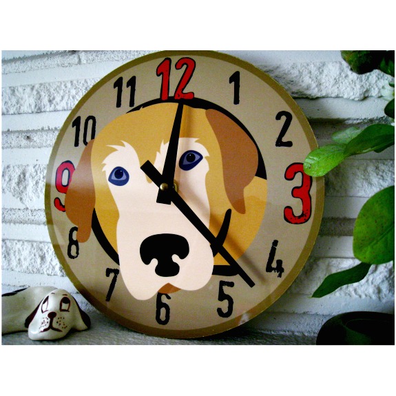 Yellow Lab Clock made with sublimation printing