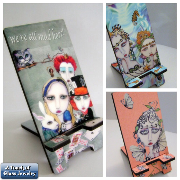Painted Lady Phone Stand/Docking Station made with sublimation printing