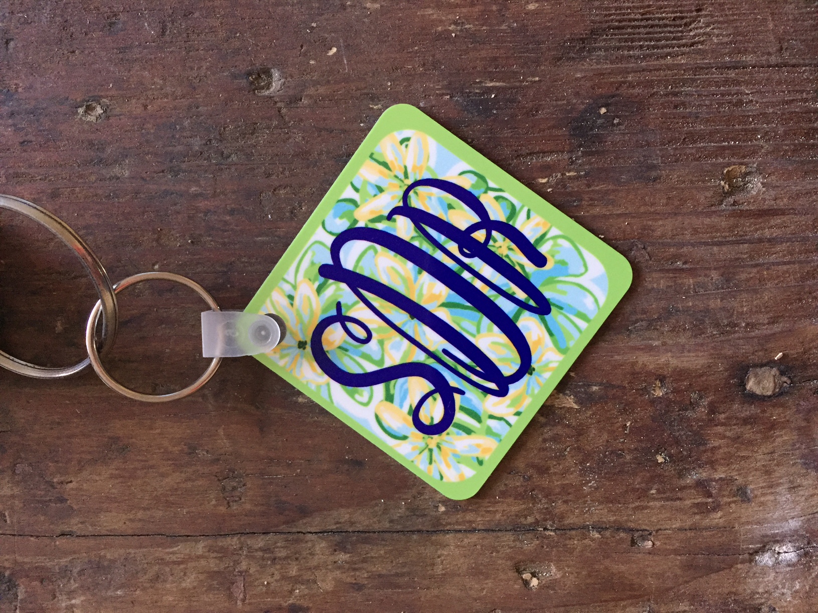 Monogram Keychain made with sublimation printing