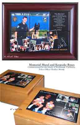 Memorial Mural and Keepsake Box made with sublimation printing
