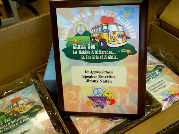 Carl Perkins Center for the Prevention of Child Abuse Plaques made with sublimation printing
