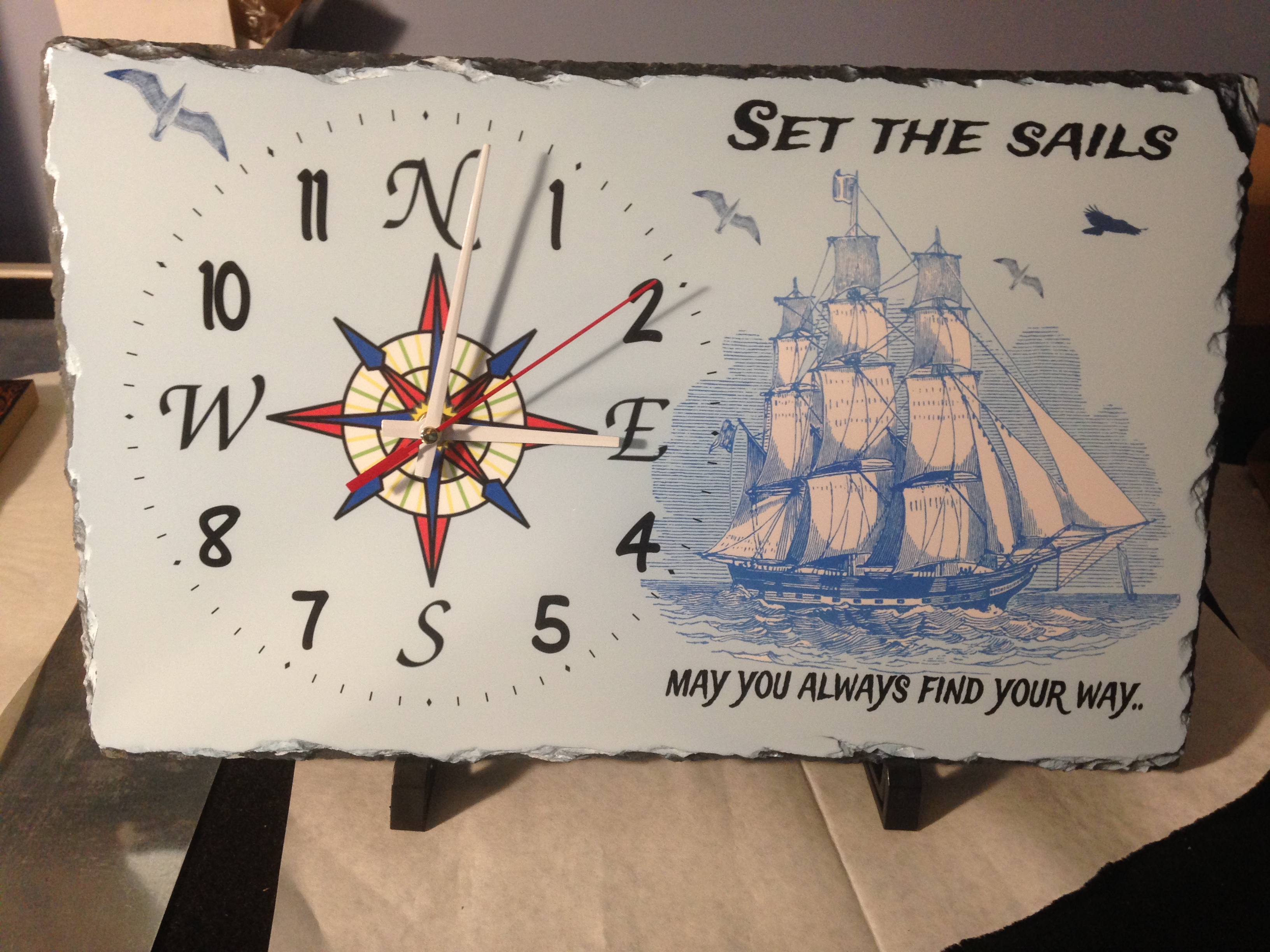 Set Sail Clock made with sublimation printing