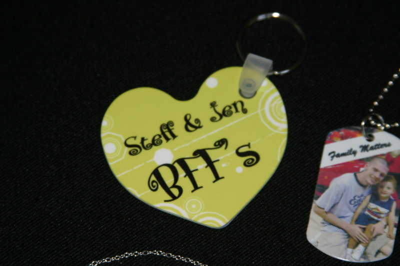 Heart Key Tag made with sublimation printing