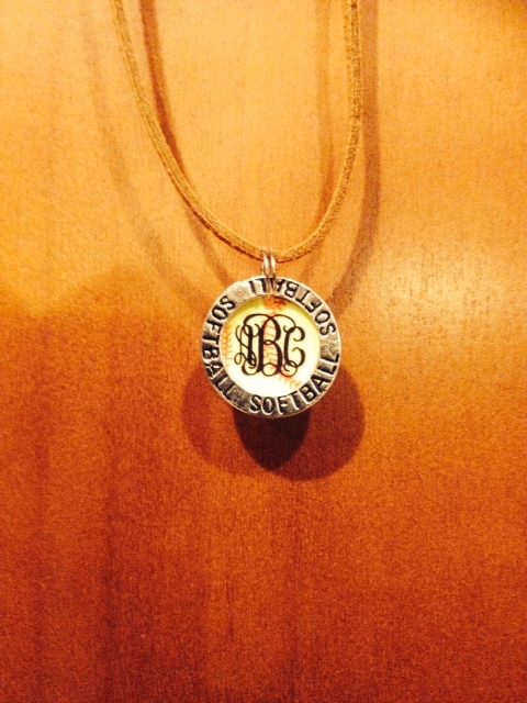Softball Necklace made with sublimation printing