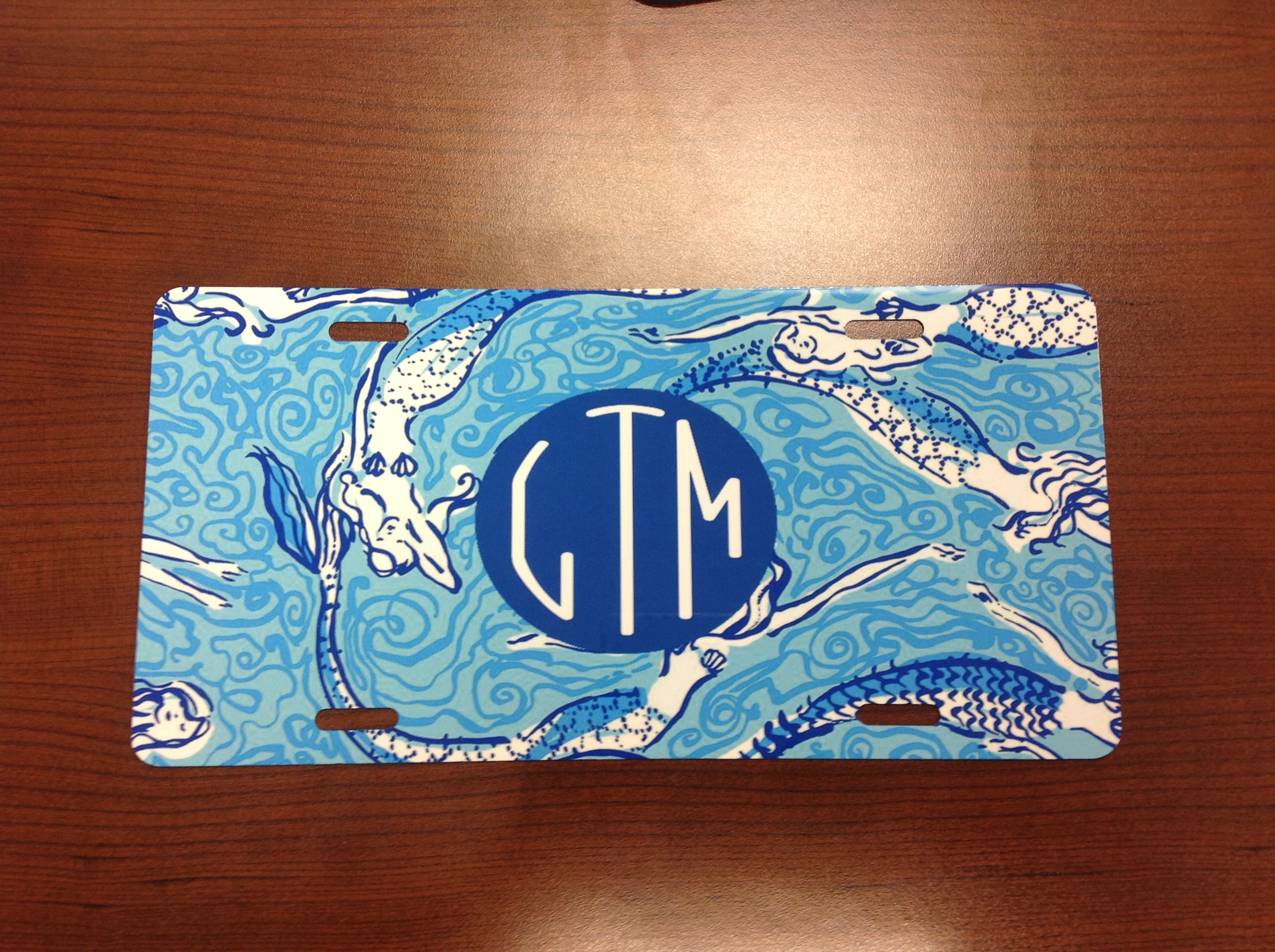 Mermaid License Plate made with sublimation printing