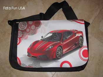 Sports Car Messenger Bag made with sublimation printing