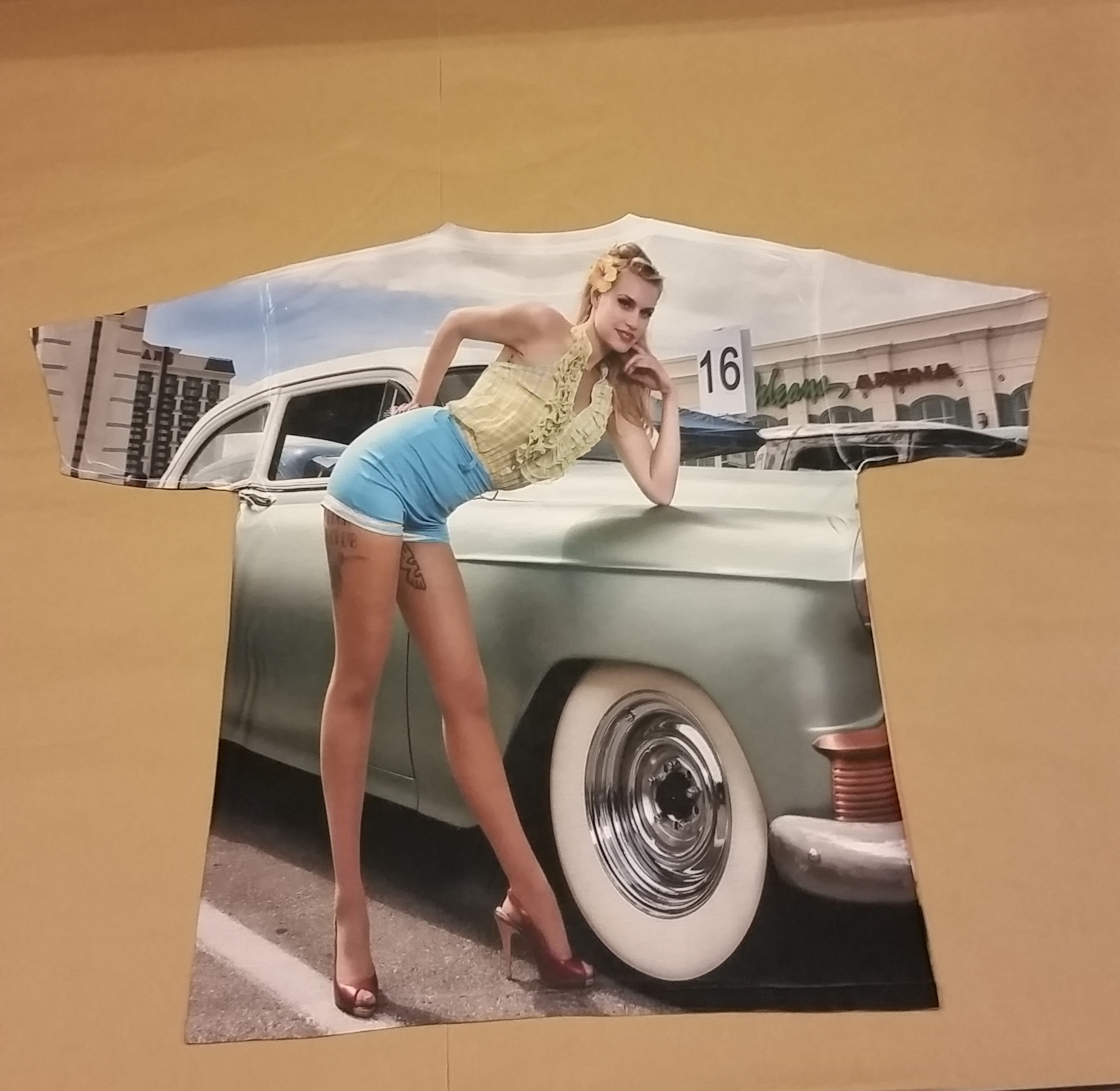All Over Pin Up Girl Back made with sublimation printing