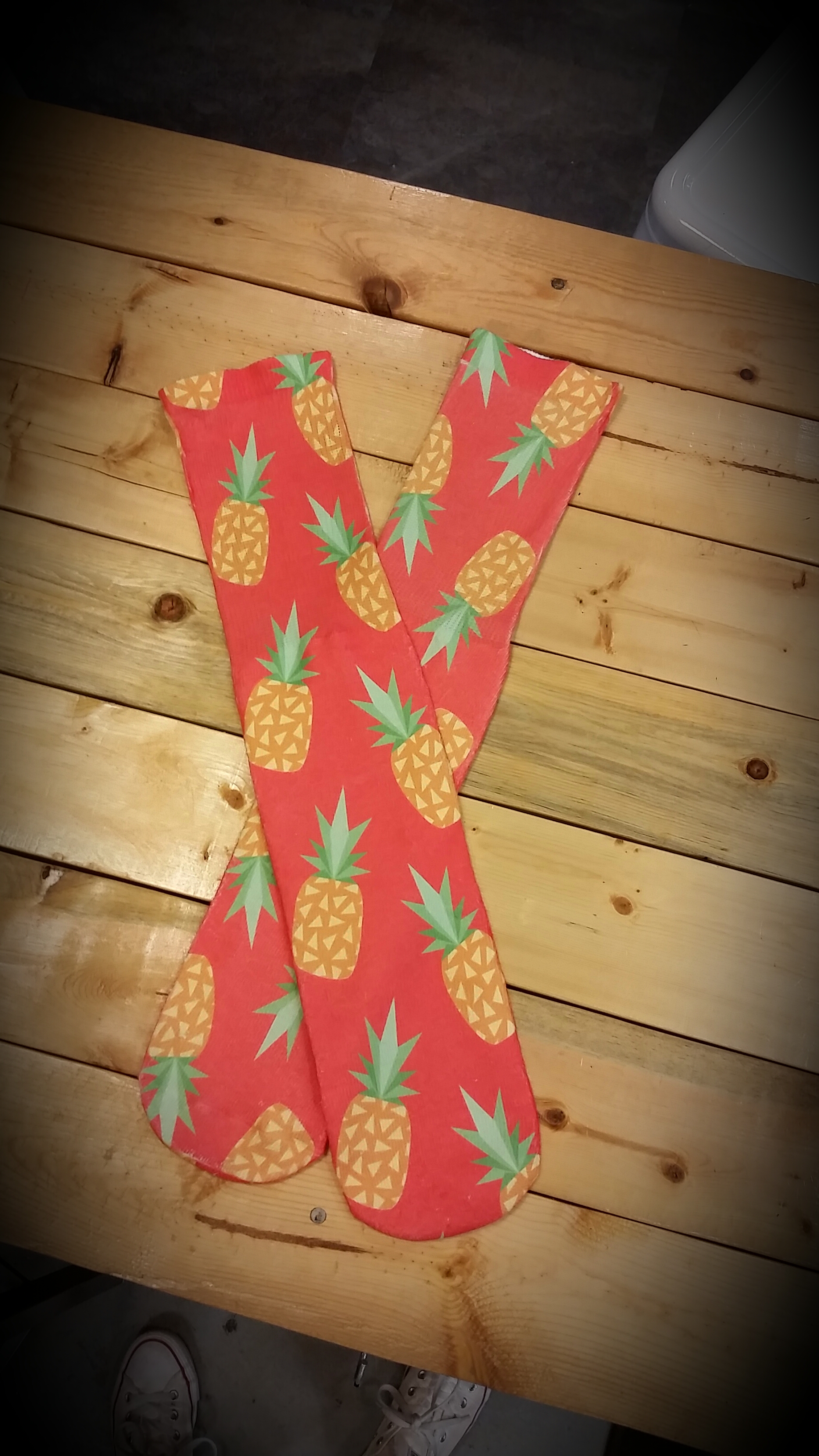 Pineapple Socks made with sublimation printing