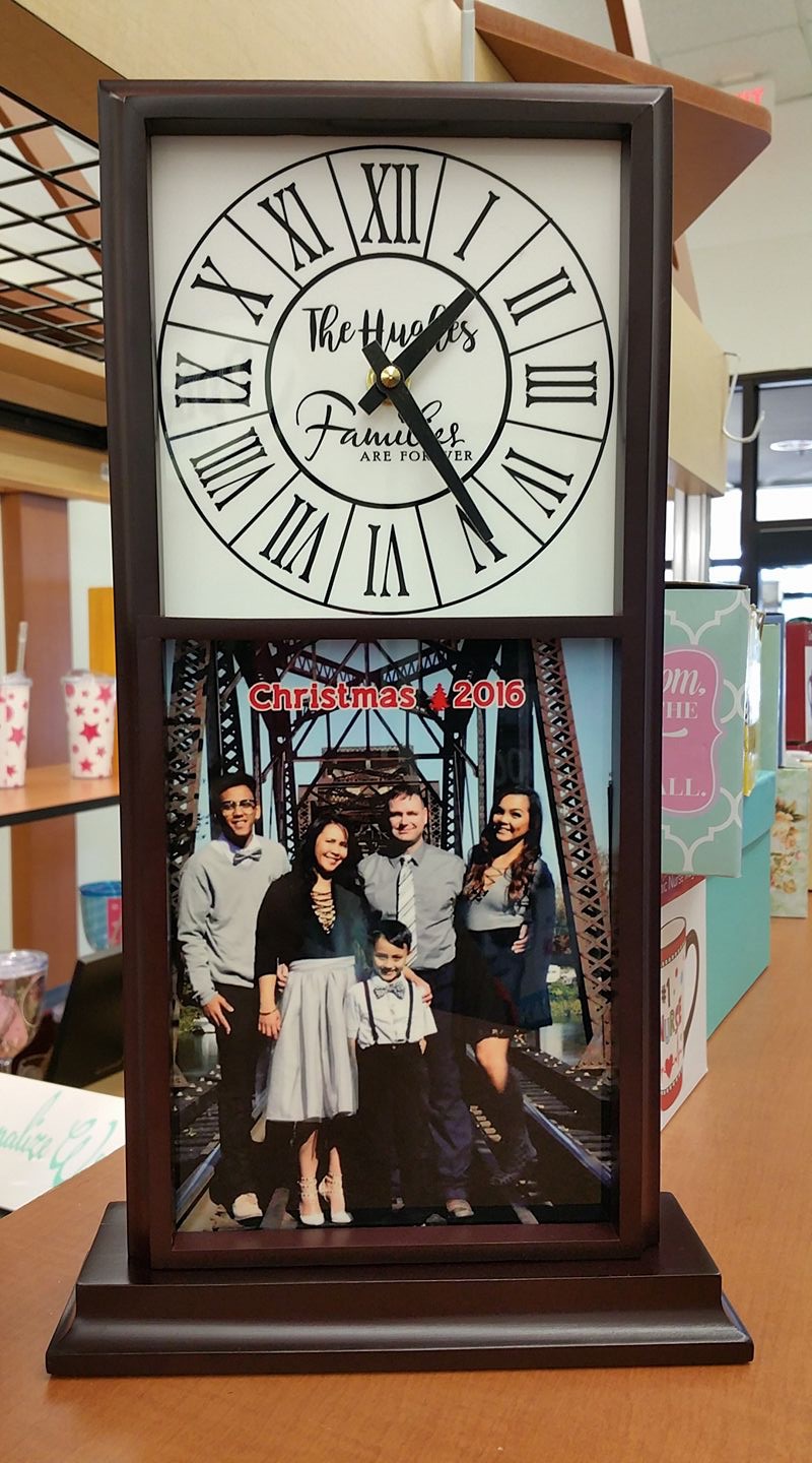 Family Mantle Clock made with sublimation printing
