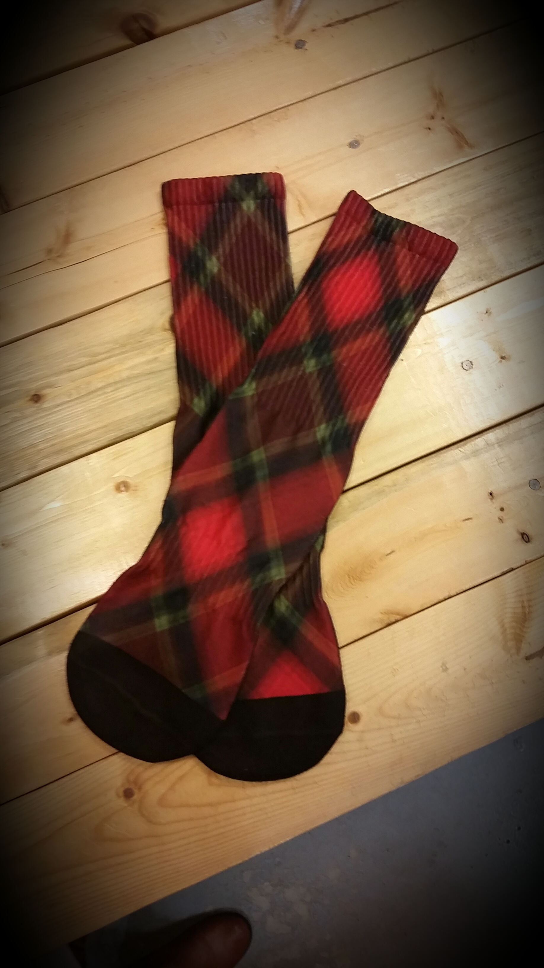 Christmas Vapor Socks made with sublimation printing