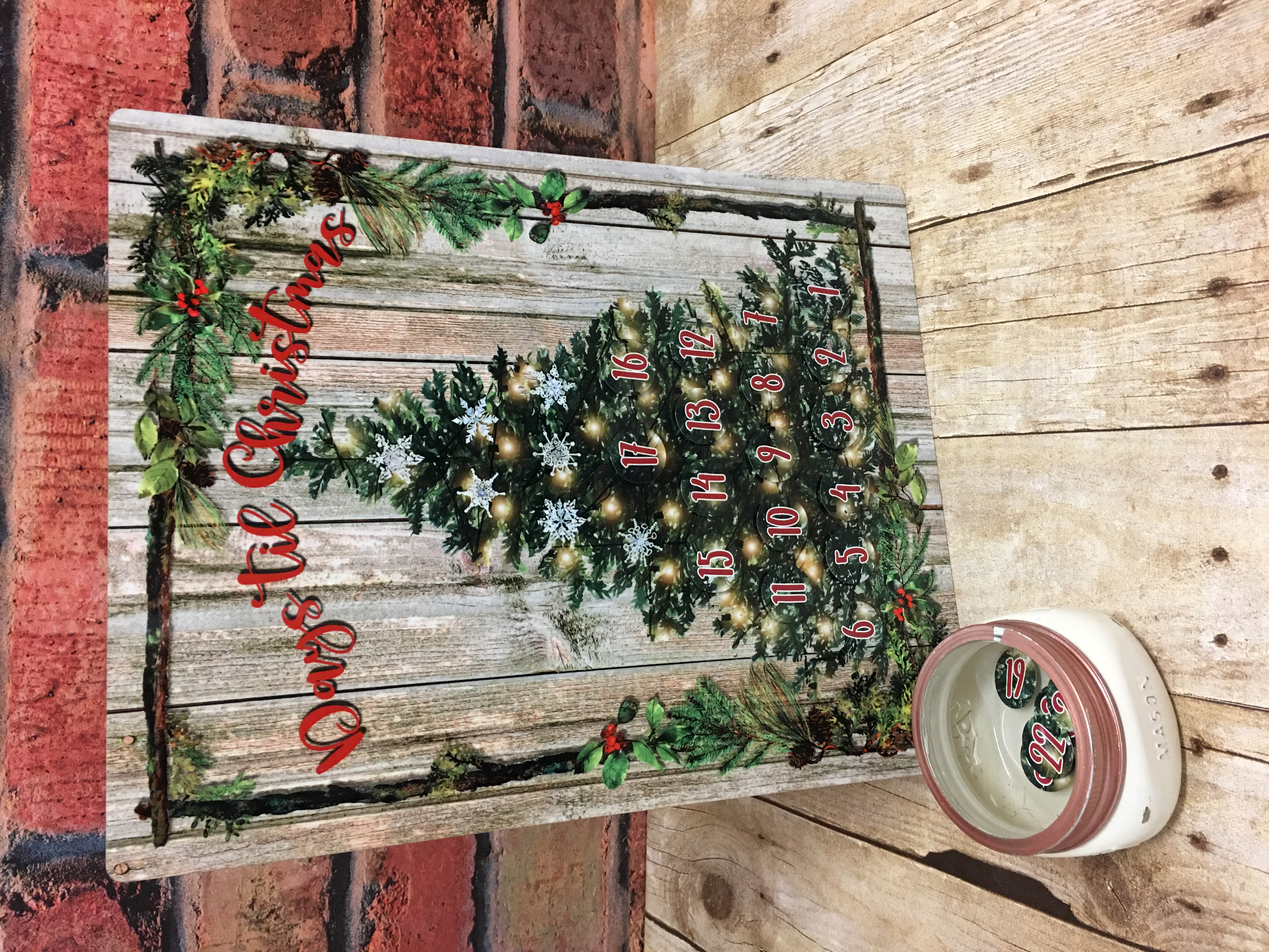 Magnetic Christmas Countdown Board made with sublimation printing