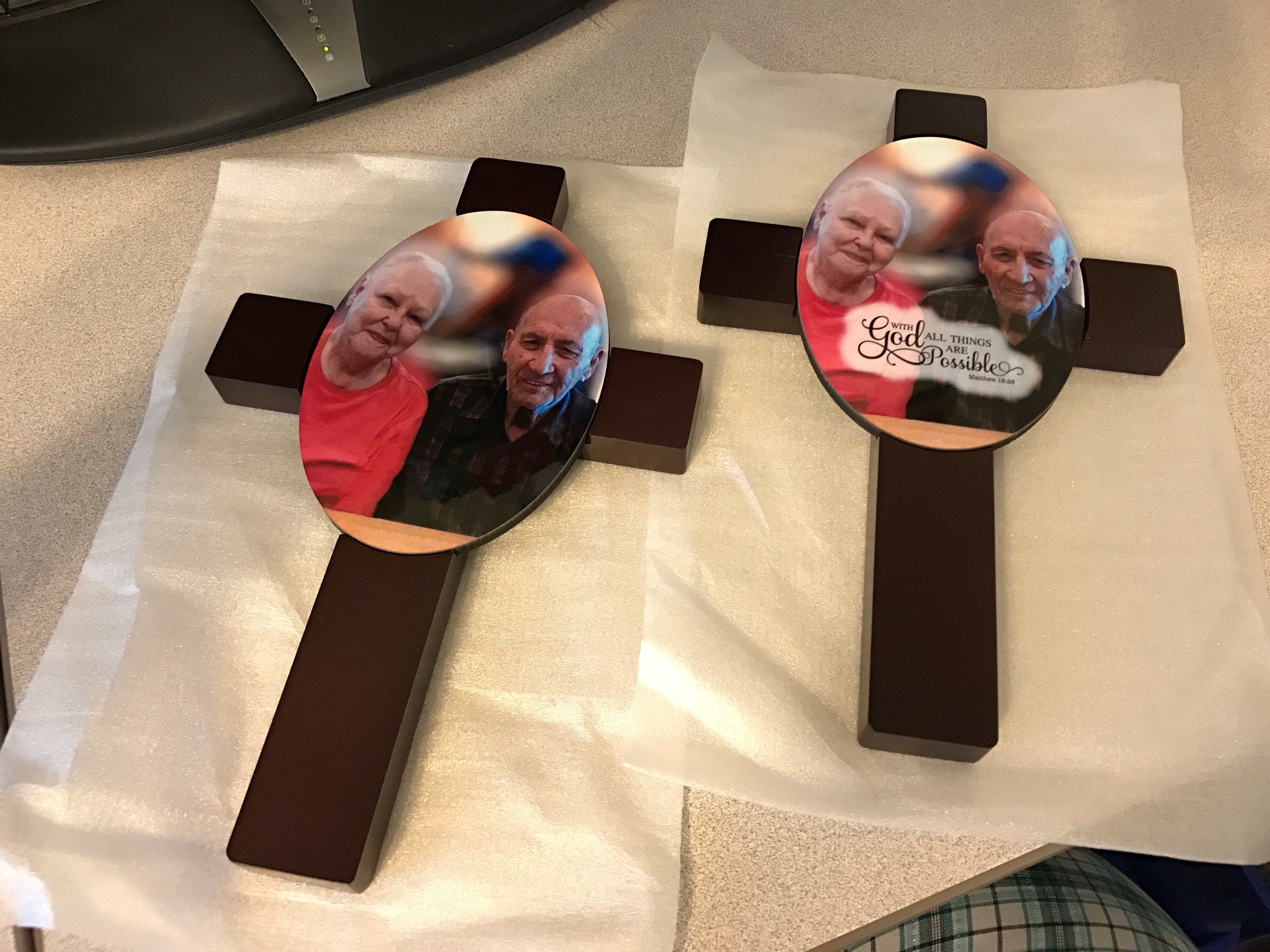 Hard Board Crosses made with sublimation printing
