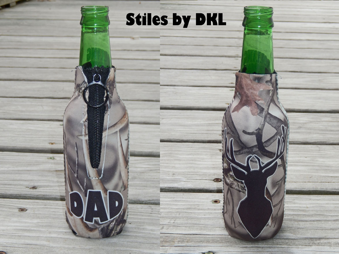 Zippered bottle hugger made with sublimation printing
