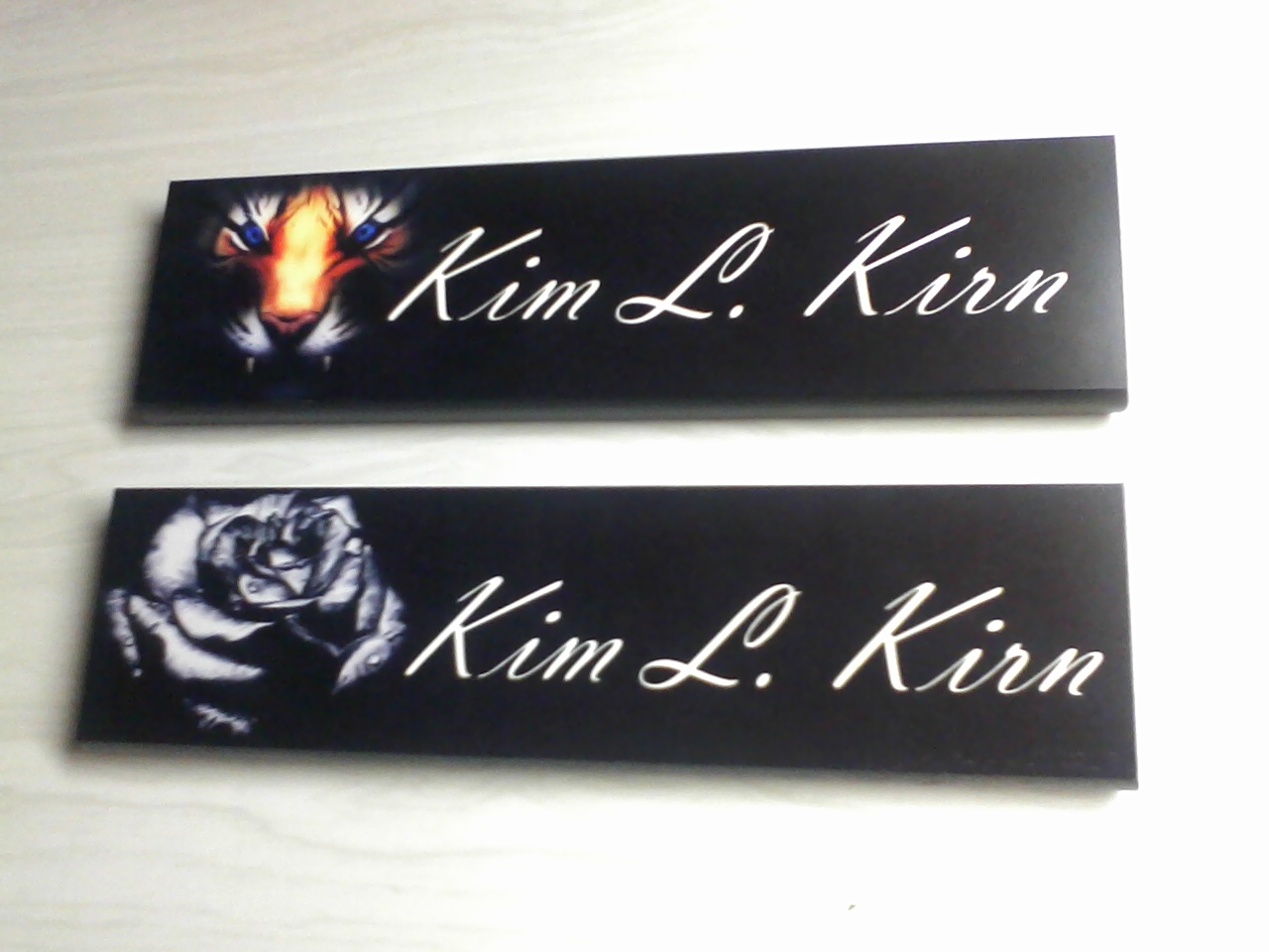 name plates are sleek, elegant and down right fun!! made with sublimation printing