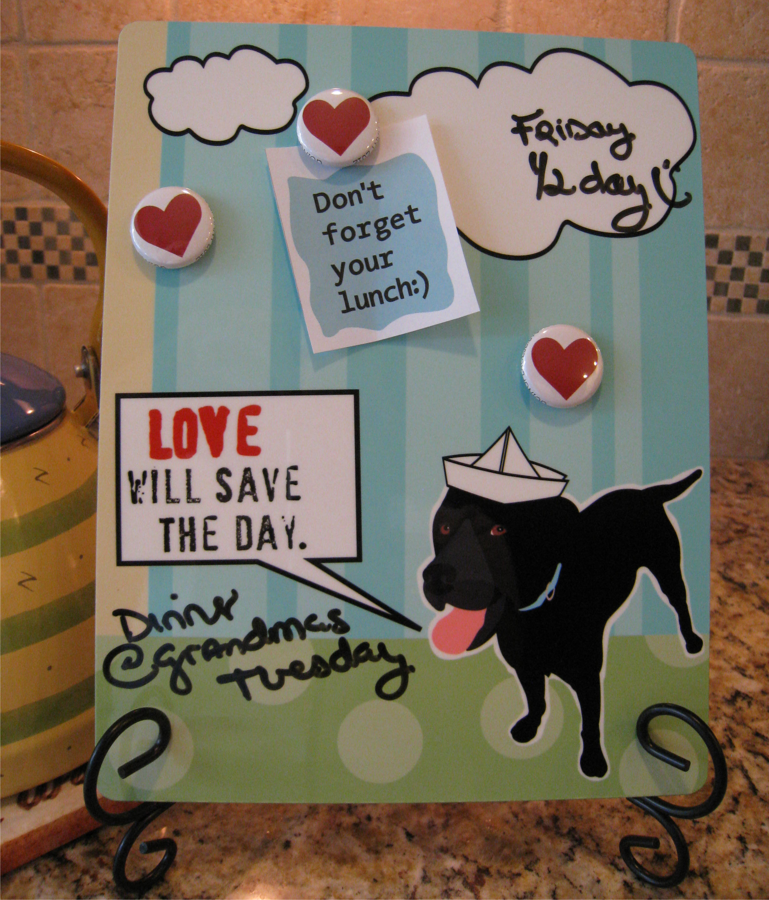 Black Lab Dry Erase Board made with sublimation printing
