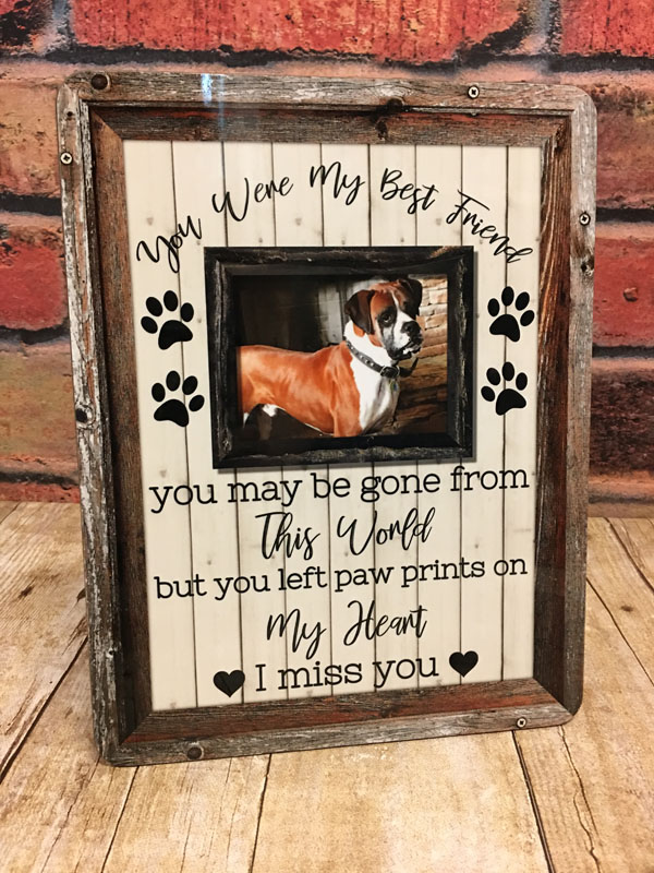 Pet Memorial Board made with sublimation printing