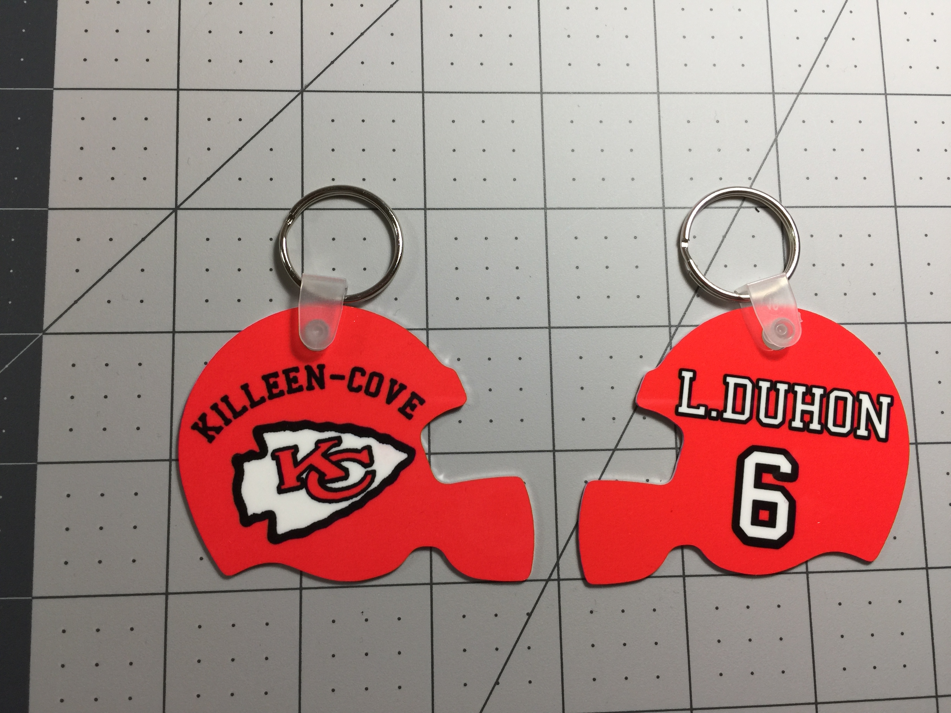 Key Chain made with sublimation printing