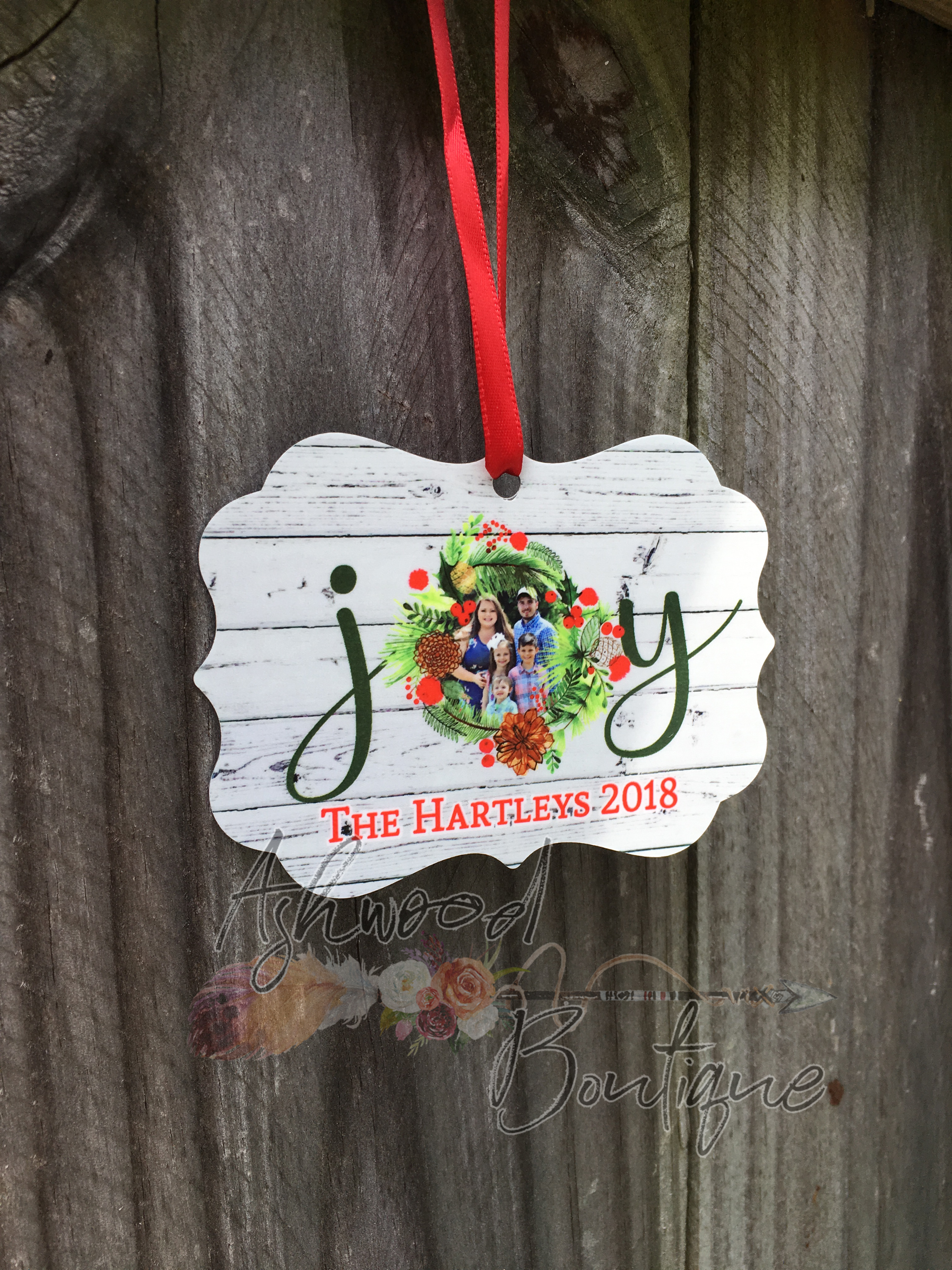 Ornament for Christmas in July made with sublimation printing