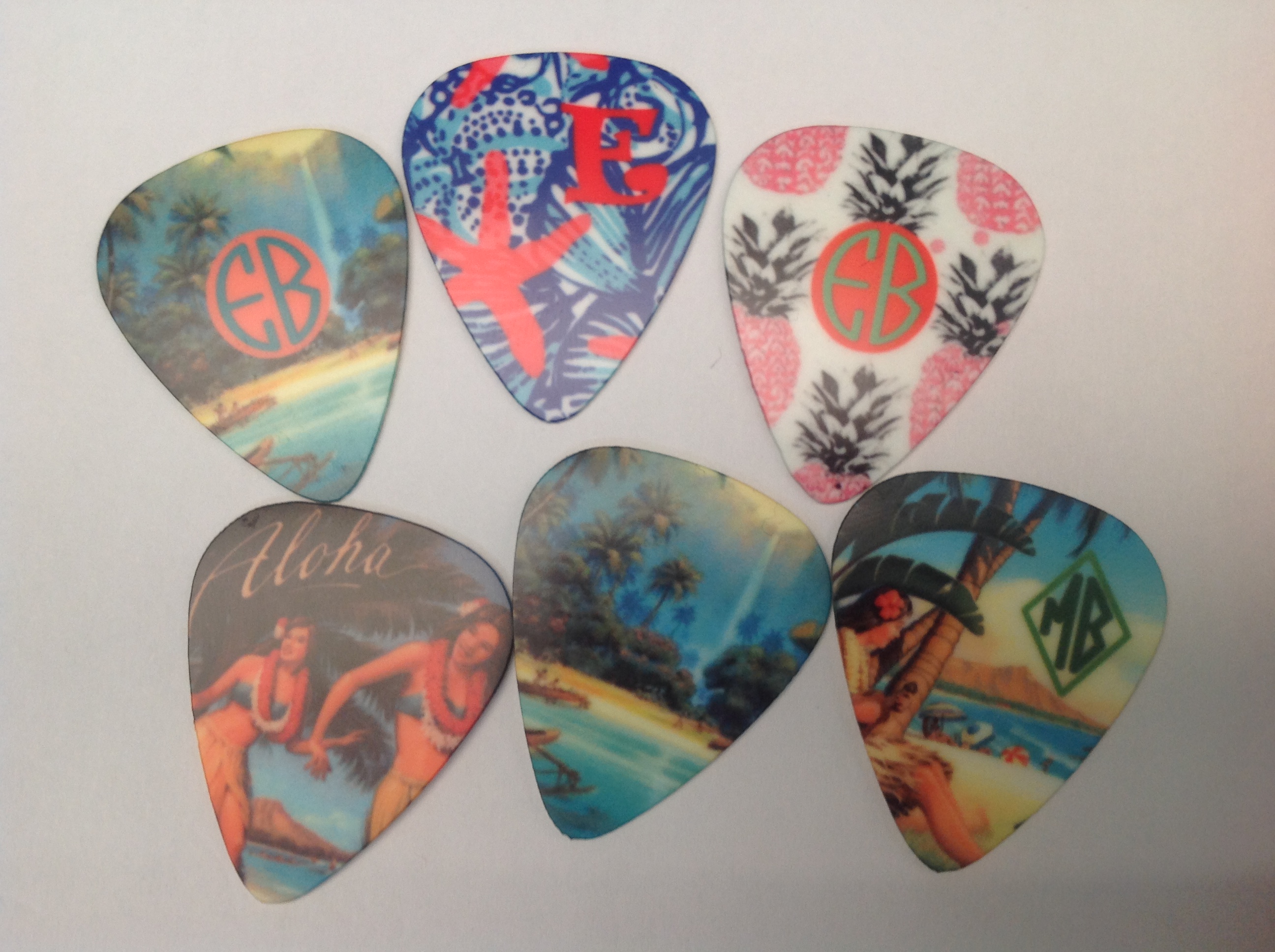 Themed Guitar Picks made with sublimation printing