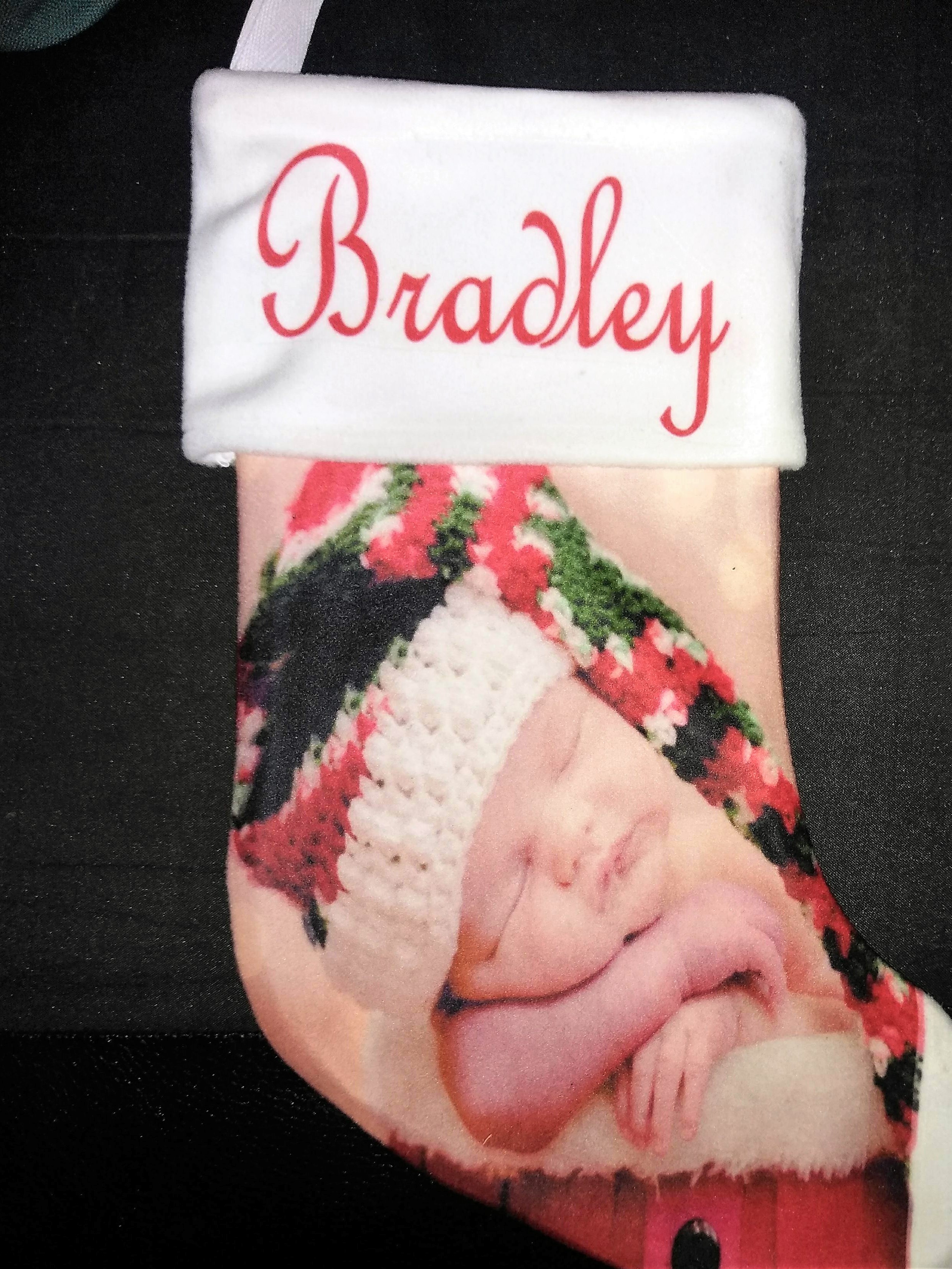 Christmas Baby stocking made with sublimation printing