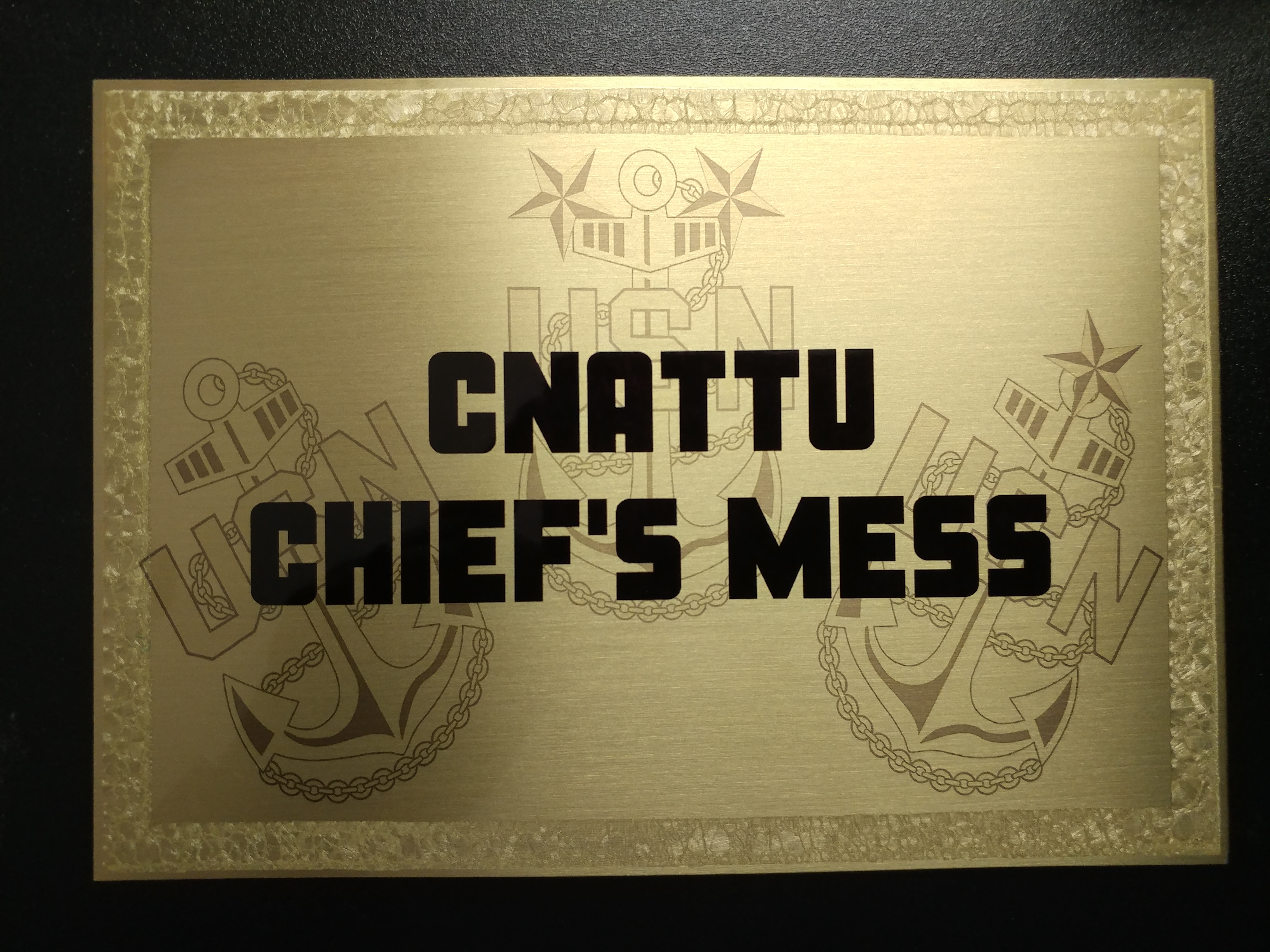 Navy Chief Mess Plaque made with sublimation printing