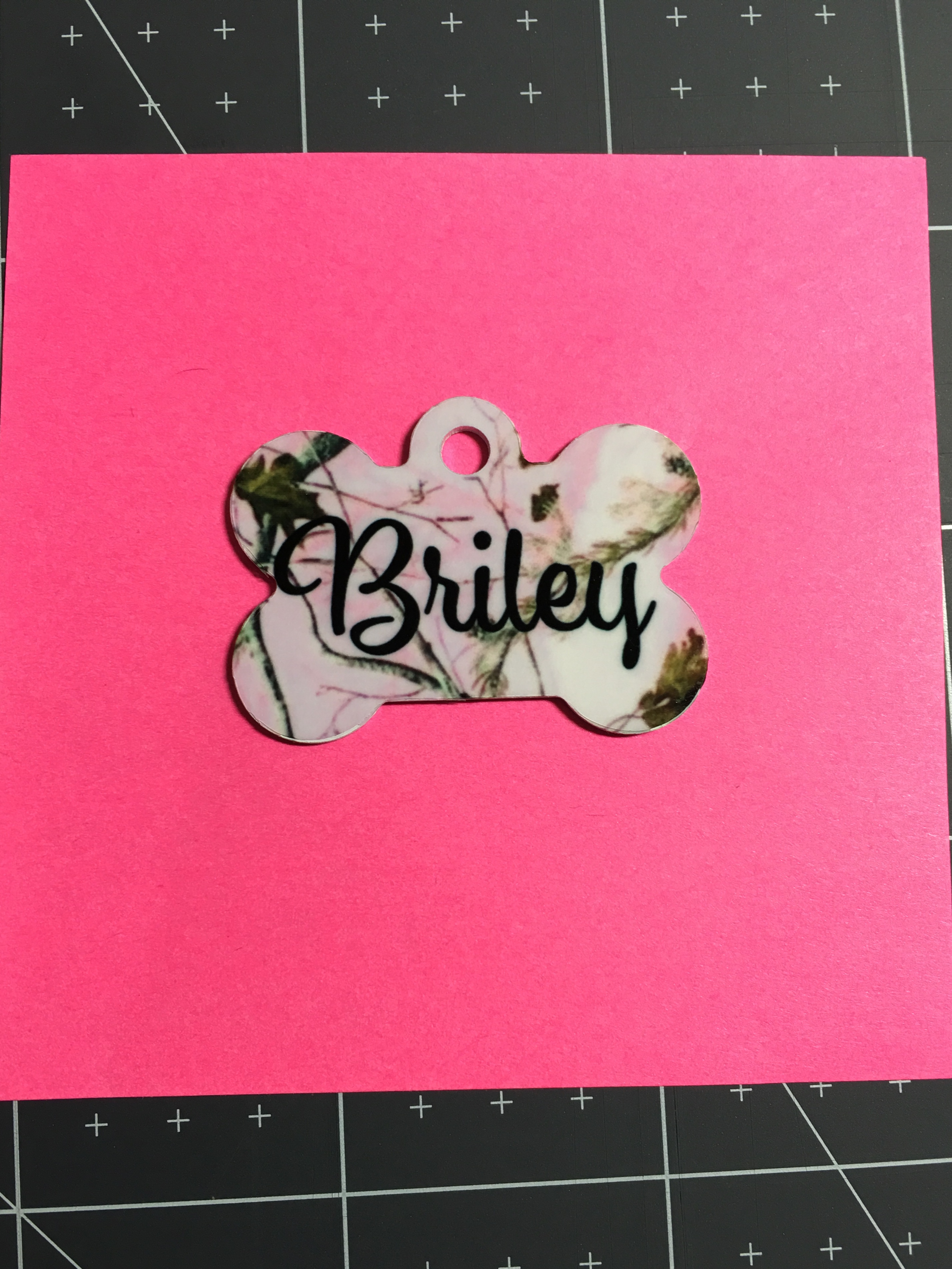 Pet Name Tag made with sublimation printing