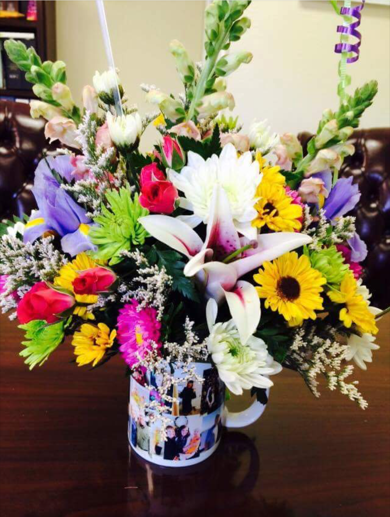Personalized flowers made with sublimation printing