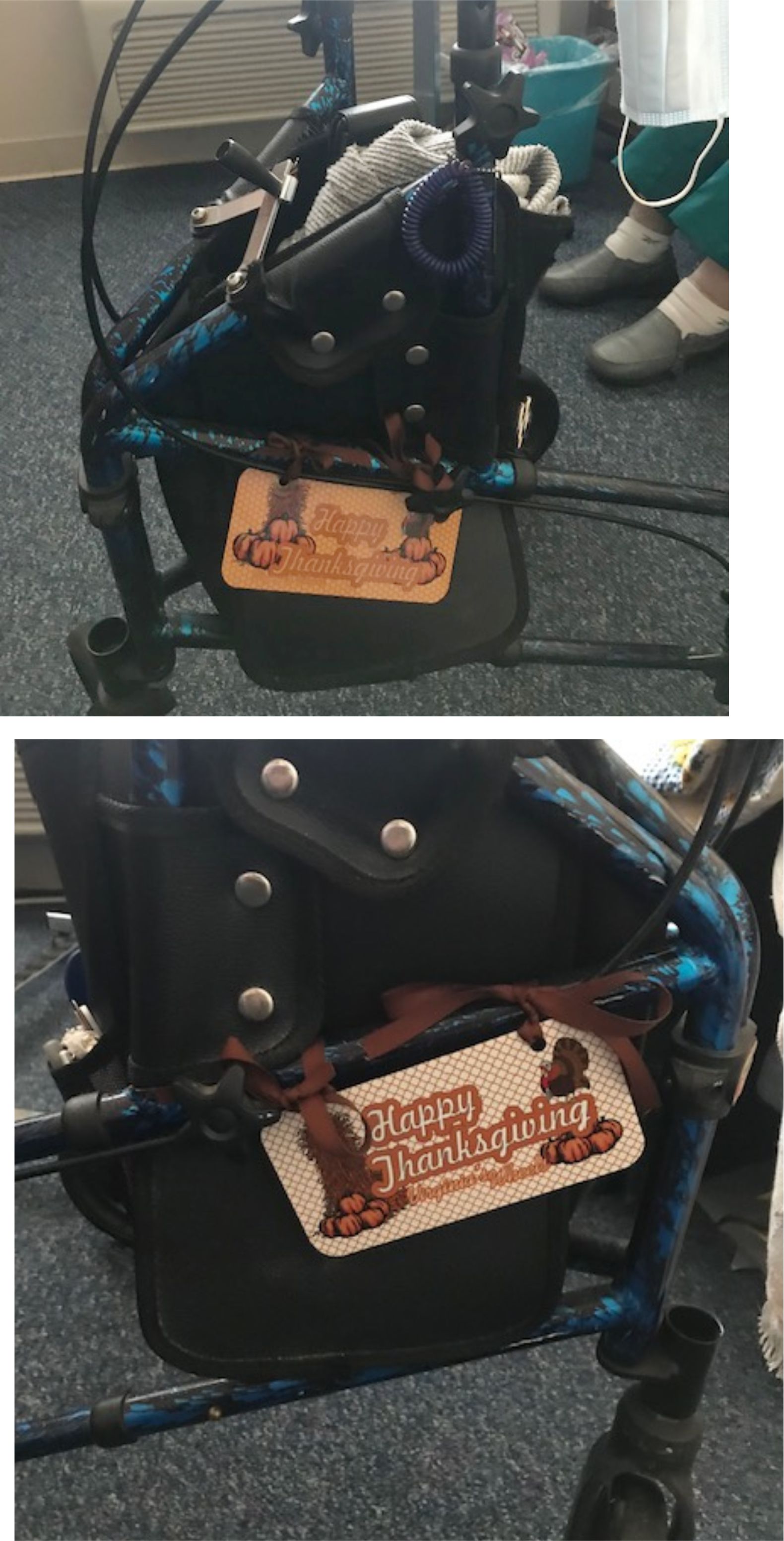 I used the mini license plate to decorate my Mother's Walker
