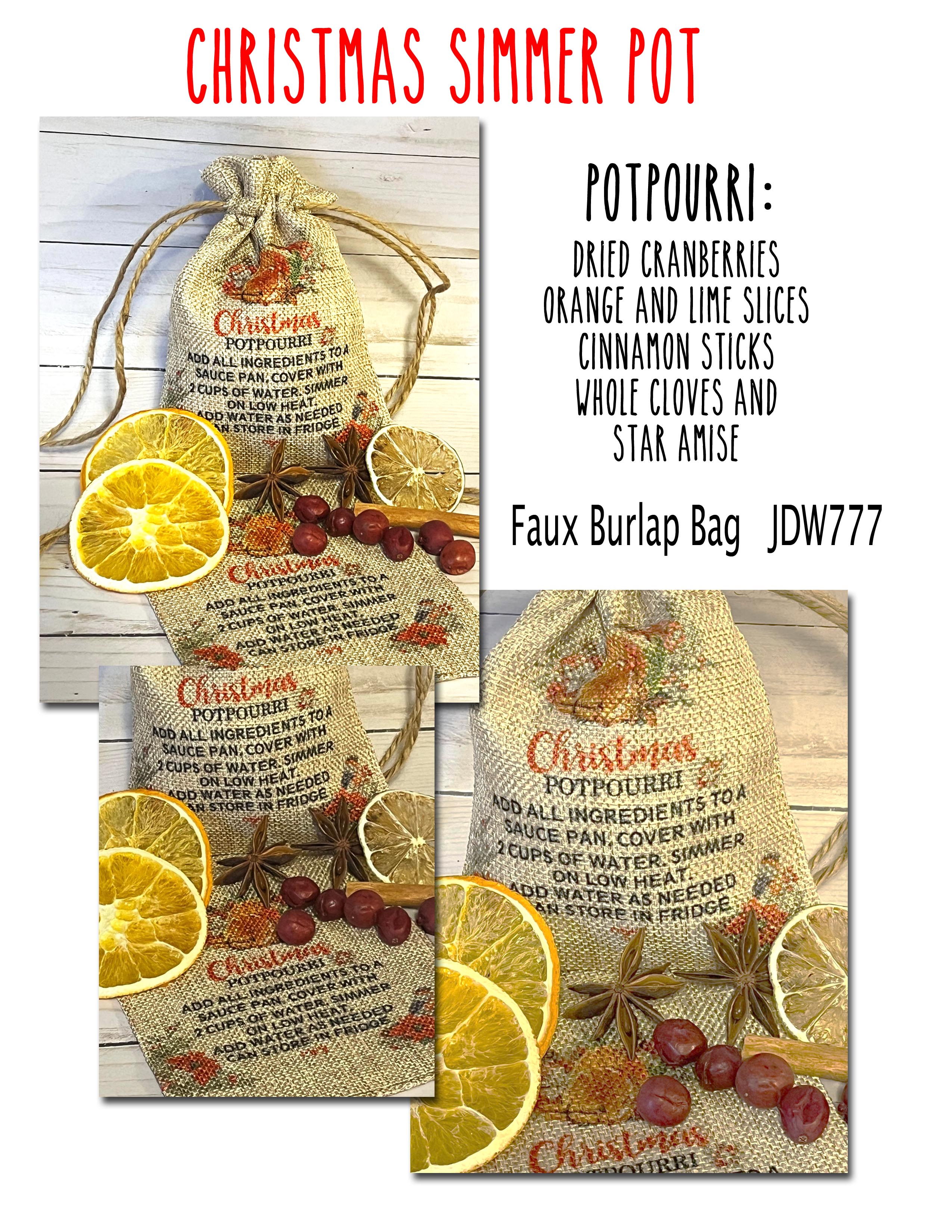 SIMMER POTPOURRI WITH DIRECTIONS PRINTED ON BAG