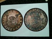 A wow 1761 4 Reales with a lot of detail and very colorful.   Oh what a process.