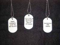 This is the reverse of the dogtags with the mottos for each insignia.
