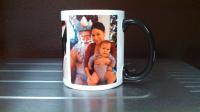 Photo mugs.Low resolution cell photos but still looks good!