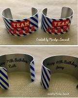 Team Jesus bracelets for birthday gifts.  Back of bracelet also sublimated with personal messag