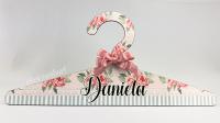 Floral and stripe personalized hanger perfect for bridal accessory, great as gifts for bridesma